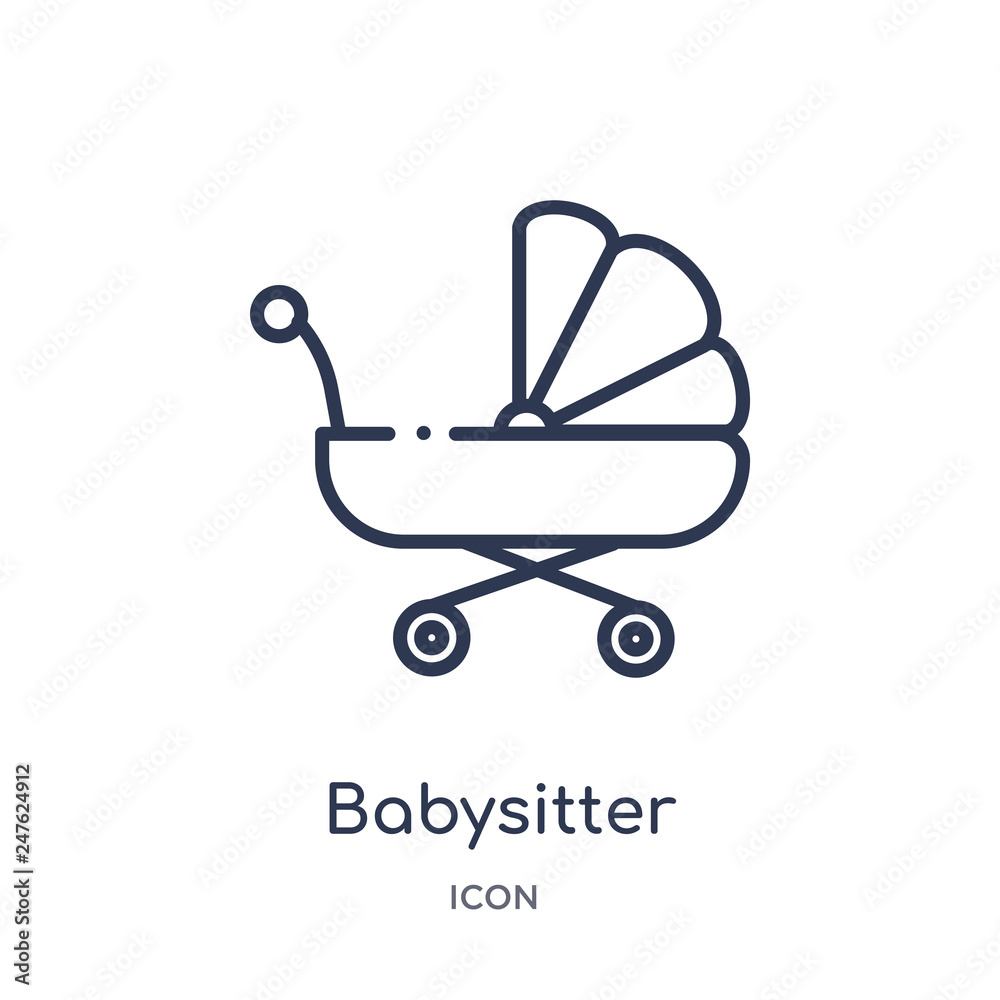 babysitter icon from transport outline collection. Thin line babysitter icon isolated on white background. babysitter icon from transport outline collection. Thin line babysitter icon isolated on white background.