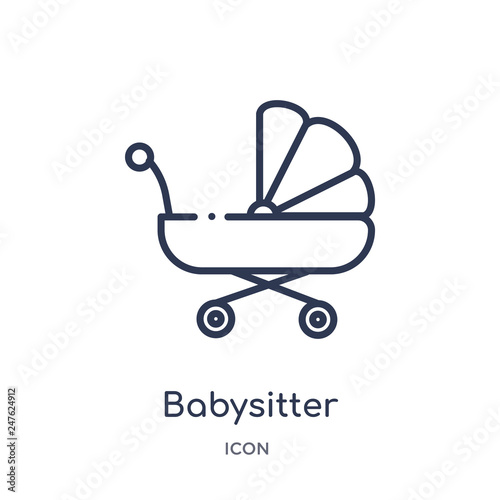 babysitter icon from transport outline collection. Thin line babysitter icon isolated on white background.
