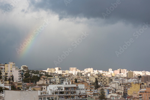 Las Palmas with rainbow