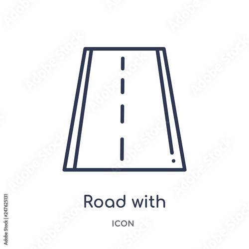 road with broken lines icon from transport outline collection. Thin line road with broken lines icon isolated on white background.