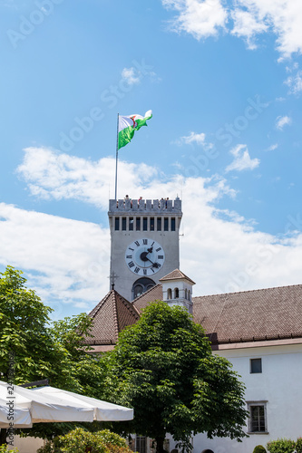 Clock tower of Ljubljana ca...