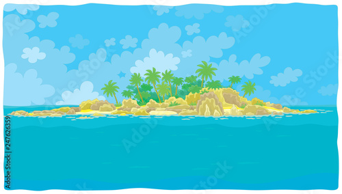 Small desert island with ro...