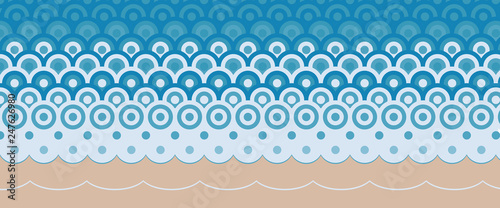 Template symbolic image of the sea geometric pattern seashore vector illustration 