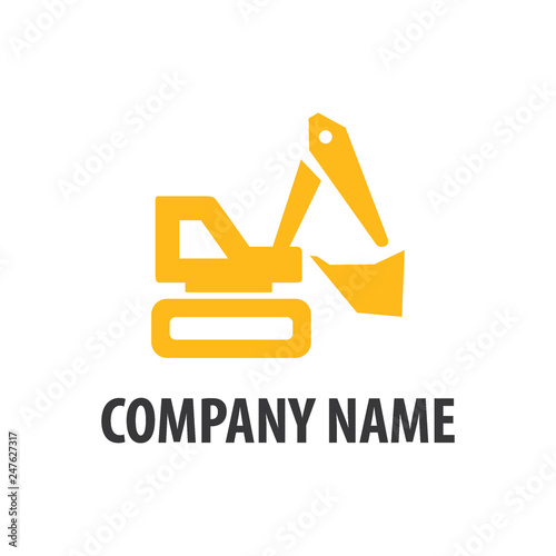 heavy equipment emblem logo vector