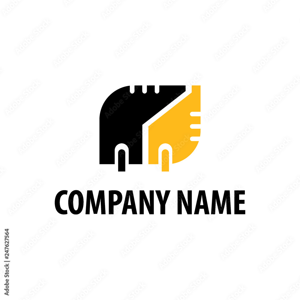 heavy equipment emblem logo vector