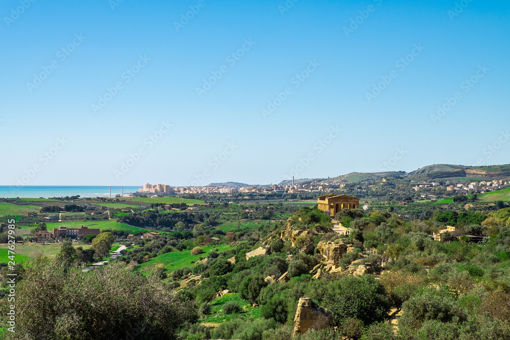 Sicilian landscape of countryside in Sicily island