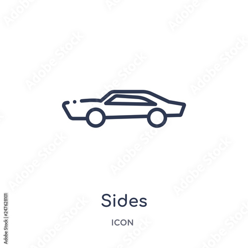 sides icon from transport outline collection. Thin line sides icon isolated on white background.