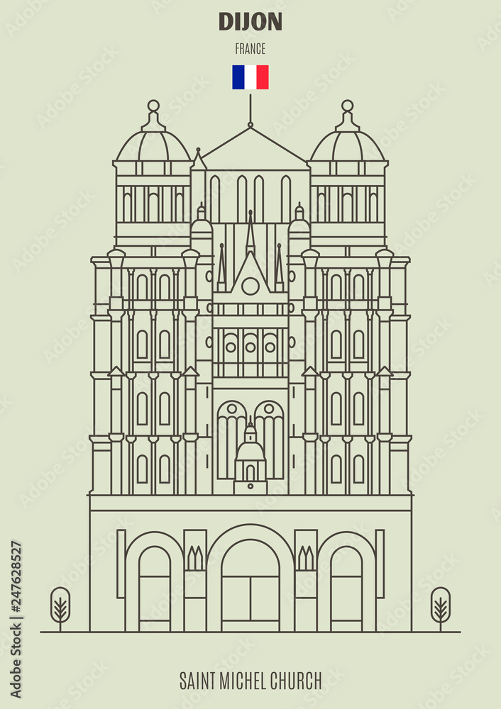 Fototapeta premium Saint Michel church in Dijon, France. Landmark icon