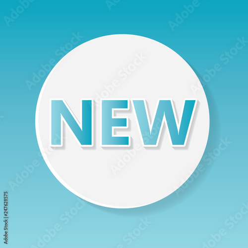 new word on a sticker- vector illustration