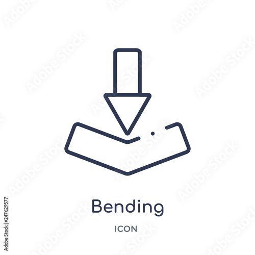 bending icon from user interface outline collection. Thin line bending icon isolated on white background.
