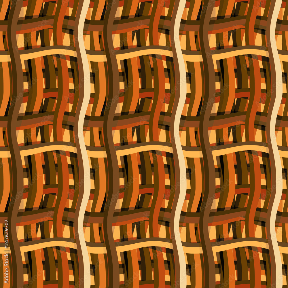 Fototapeta premium Seamless pattern background with multi-colored wavy lines.