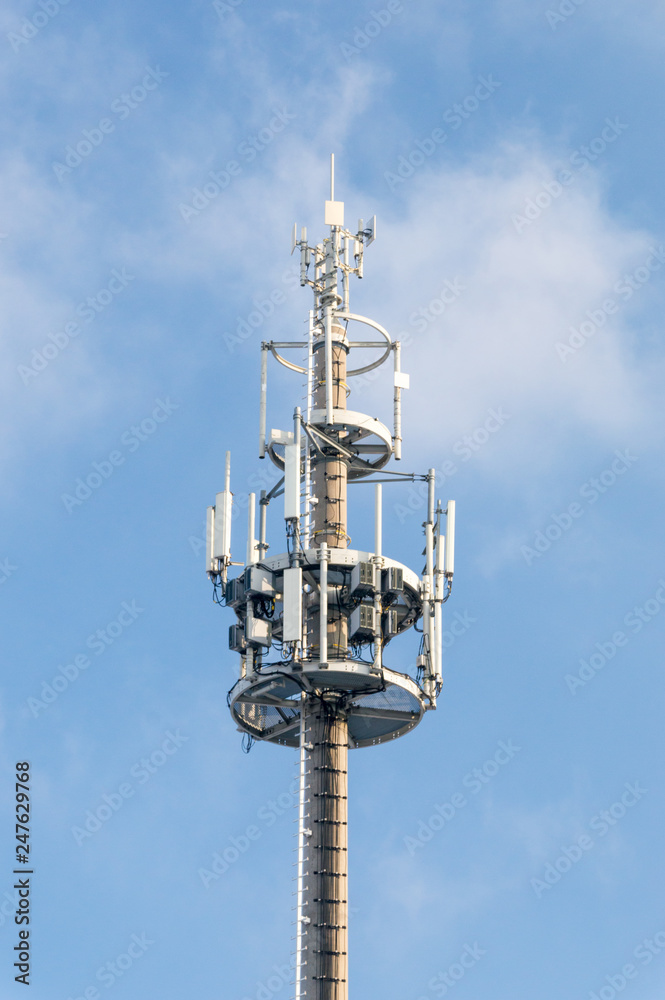 Telecommunication tower Antenna at blue sky. Telecommunication tower Antenna at blue sky.