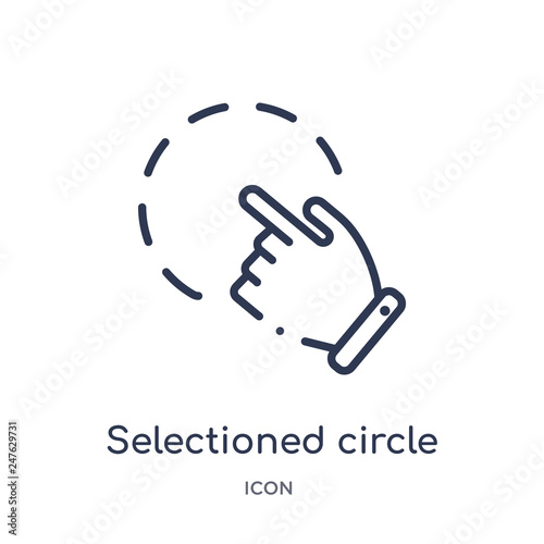 selectioned circle icon from user interface outline collection. Thin line selectioned circle icon isolated on white background. photo