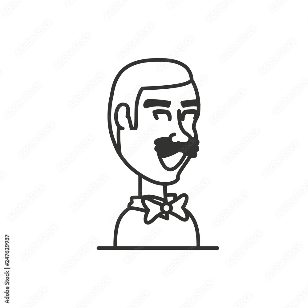 man with moustache avatar character
