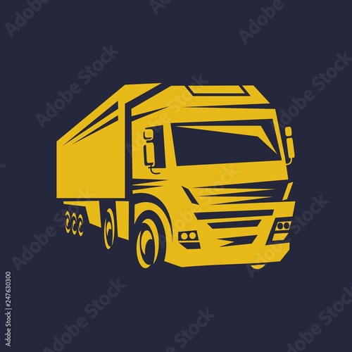 Silhouette of a truck