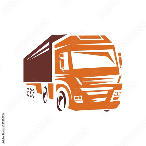 Silhouette of a truck