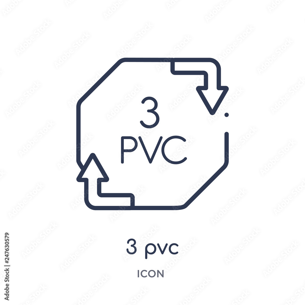 3 pvc icon from user interface outline collection. Thin line 3 pvc icon isolated on white background. 3 pvc icon from user interface outline collection. Thin line 3 pvc icon isolated on white background.