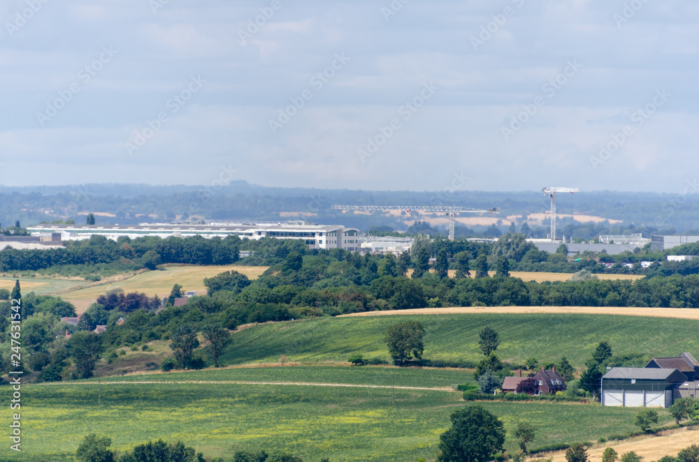 Gaydon Warwickshire England UK JLR Jaguar Land Rover engineering plant seen from a distance
