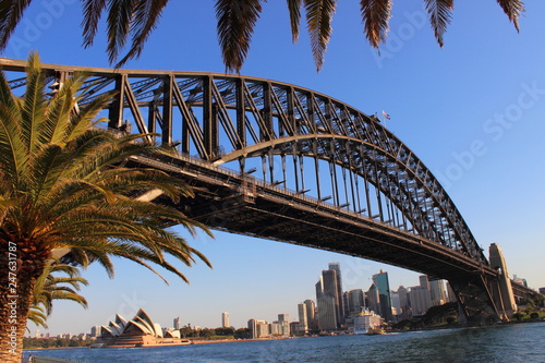 Sydney Harbor at sunset - Opera house Sydney - Harbor Bridge Sydney © reindo