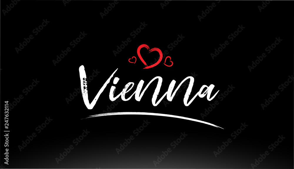 vienna city hand written text with red heart logo