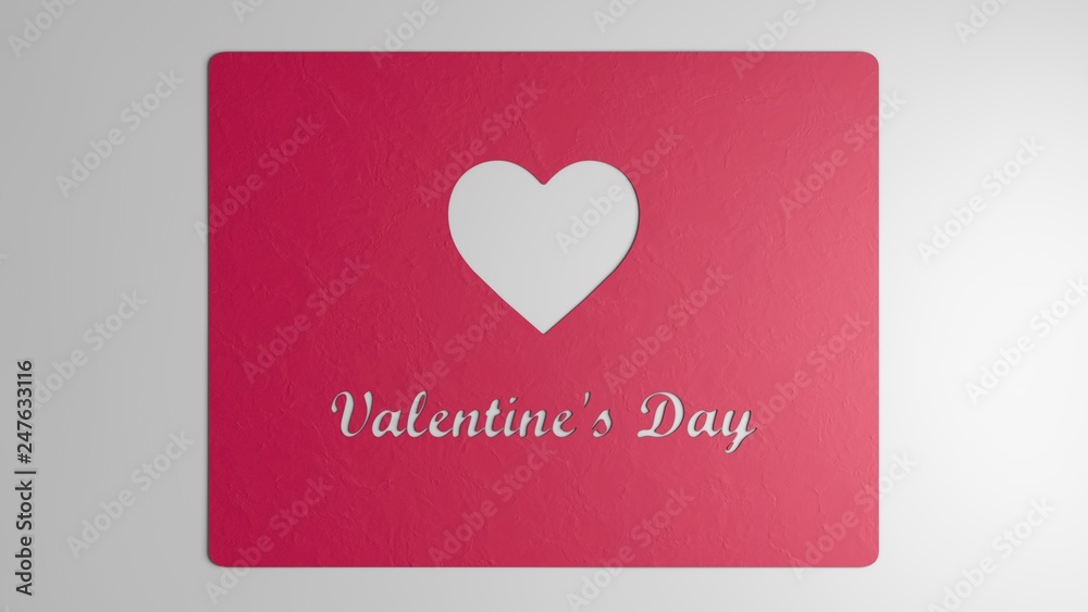 Valentine's Day, cut cardboard whit hearth