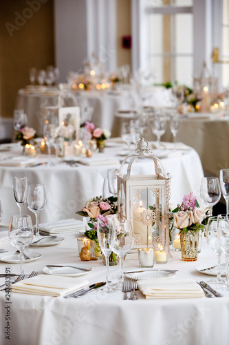 wedding table set for fine dining