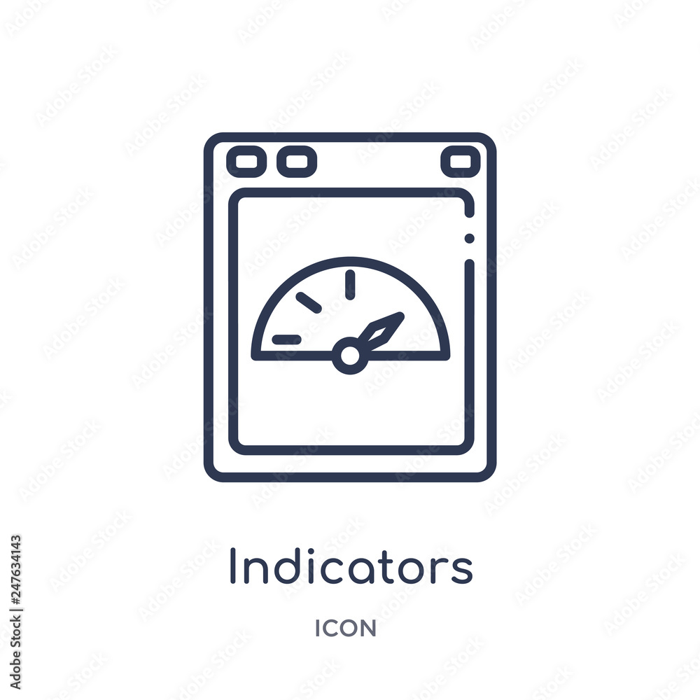 indicators icon from user interface outline collection. Thin line indicators icon isolated on white background.
