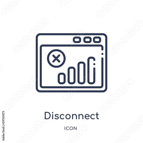 disconnect icon from user interface outline collection. Thin line disconnect icon isolated on white background.
