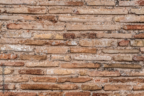 Ancient Byzantium brick wall, fragment from ancient Greek building