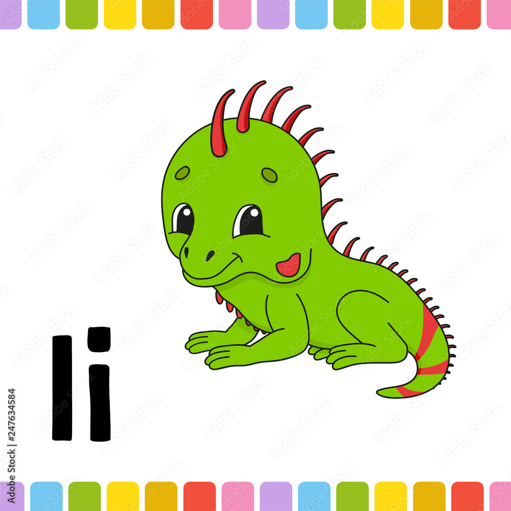 Fototapeta premium Animal alphabet. Zoo ABC. Cartoon cute animals isolated on white background. For kids education. Learning letters. Vector illustration.