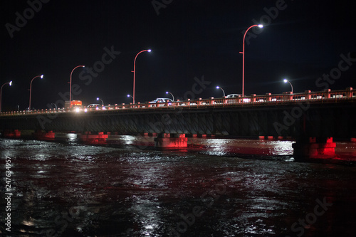 A long exposure shot of the bridge over the Jamapa river in Mexico  photo