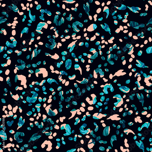 Bright seamless pattern with leopard print. Color leopard texture. Animal pattern.