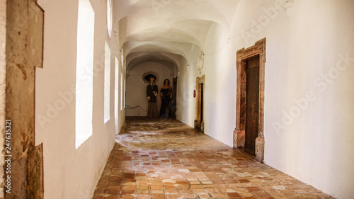 The ancient hall in monastery with big toys inside of the Church in Valdemossa in Spain