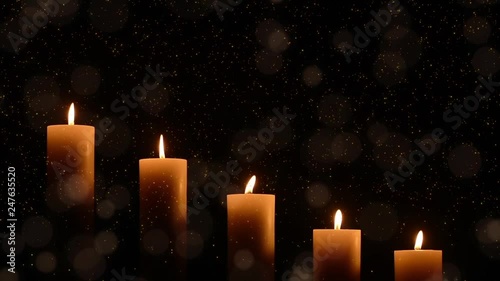 Candles on Dark Background for Thanksgiving, Valentines Day, Happy Birthday, Memorials, Festive, Christmas and Romance