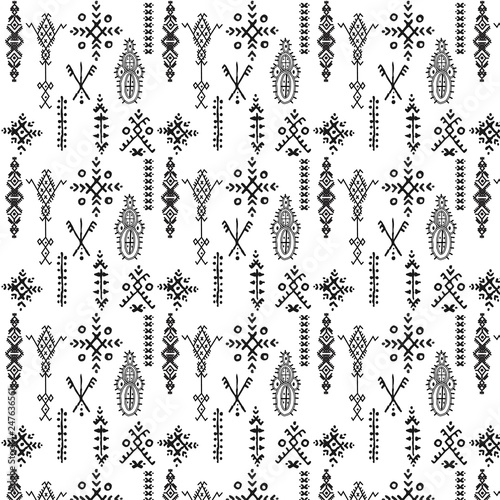Tribal seamless pattern - Berber native signs ,ethnic background,vector illustration.