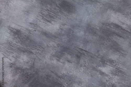 Canvas coated with aqua blue and grey acrylic paint with texture strokes. Abs...