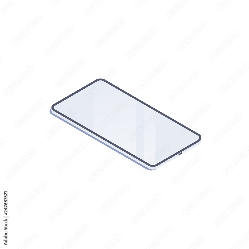 Isometric smartphone. Vector 3d isometric smarthone device Isometric smartphone. Vector 3d isometric smarthone device