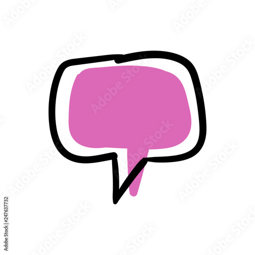 Dialogue icon doodle, hand drawn bubble speech