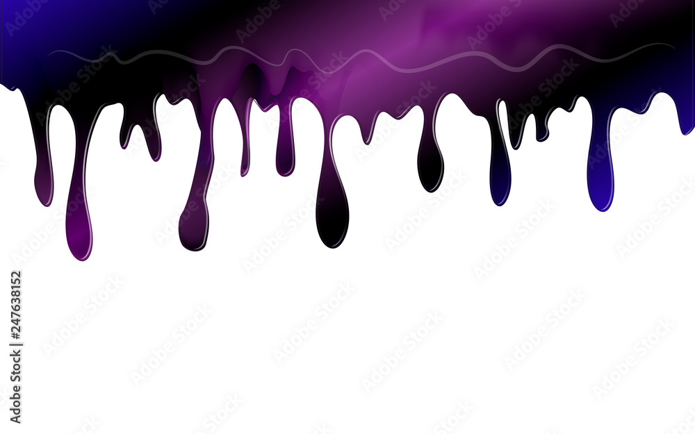 Paint color dripping, vector illustration.