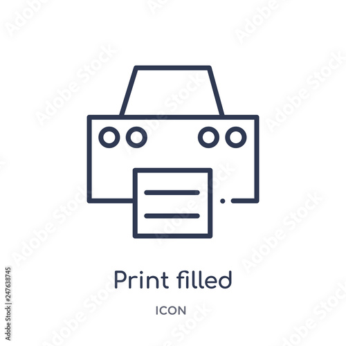 print filled interface tool icon from user interface outline collection. Thin line print filled interface tool icon isolated on white background.
