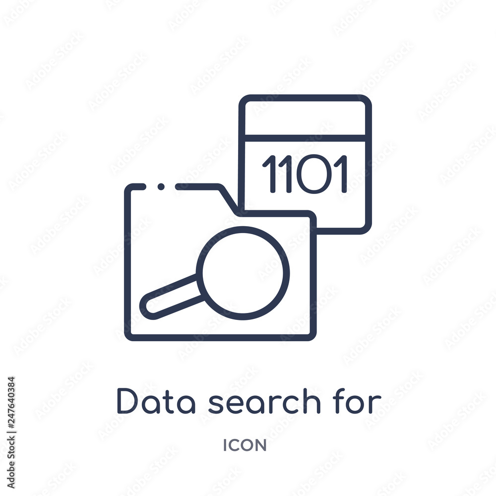 data search for interface icon from user interface outline collection. Thin line data search for interface icon isolated on white background. data search for interface icon from user interface outline collection. Thin line data search for interface icon isolated on white background.