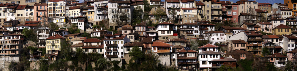 View of terrace architecture in Veliko Turnovo, Bulgaria. Panorama