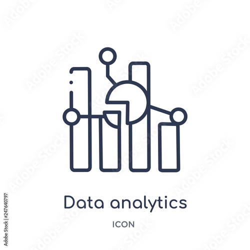 data analytics icon from user interface outline collection. Thin line data analytics icon isolated on white background.