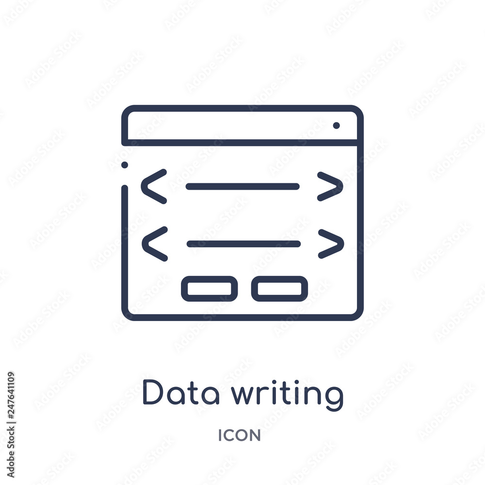 data writing board interface icon from user interface outline collection. Thin line data writing board interface icon isolated on white background. data writing board interface icon from user interface outline collection. Thin line data writing board interface icon isolated on white background.