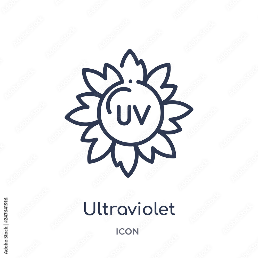 ultraviolet icon from weather outline collection. Thin line ultraviolet icon isolated on white background.