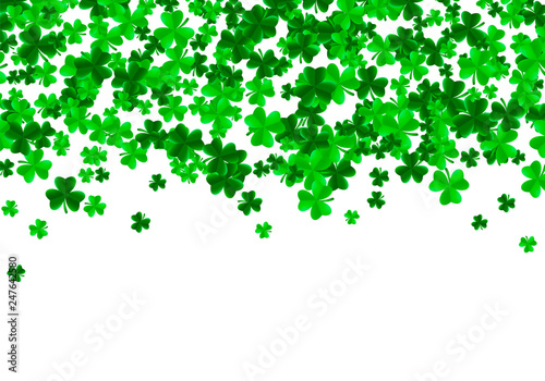 Saint Patrick day background with trefoil clover