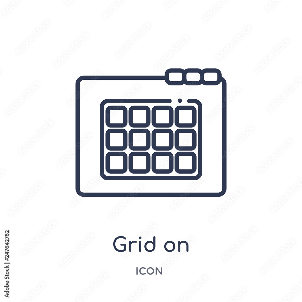 grid on icon from web outline collection. Thin line grid on icon isolated on white background. grid on icon from web outline collection. Thin line grid on icon isolated on white background.
