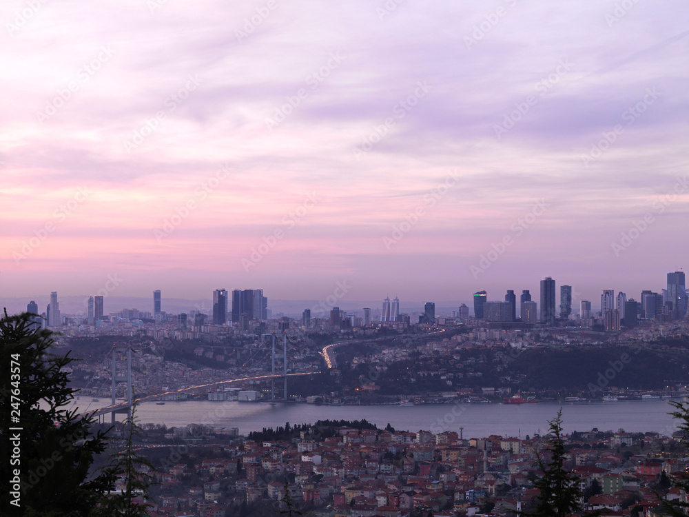 Istanbul Bosphorus bridge at sunset