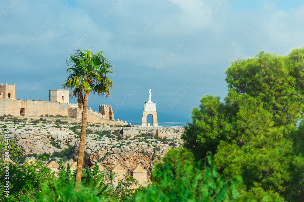 Jesus Christ statue in Alcazaba fortress Stock Photo | Adobe Stock