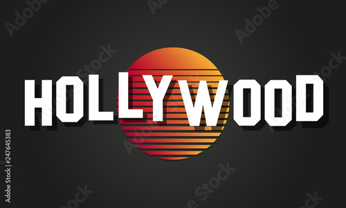 Fotografia, Obraz Hollywood text vector logo